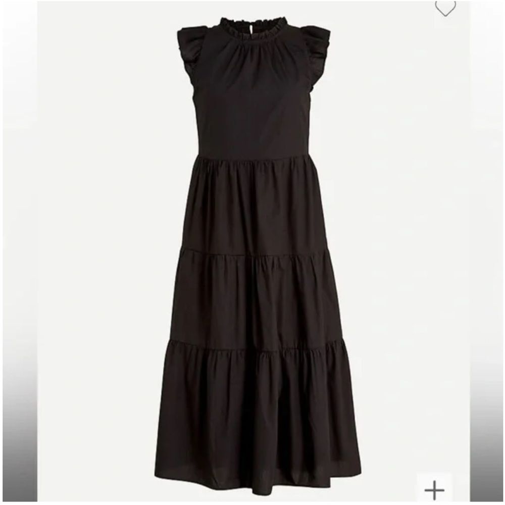 J.Crew Tiered Ruffle-Sleeve Cotton midi Dress size M